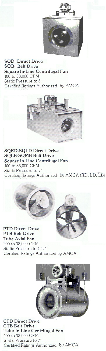 Stock of tubeaxial & vaneaxial inline duct fans, blower and fan repair / balancing, replacement centrifugal and axial fan blades, axial duct fans, aluminum pressure blowers, FRP ventilators, dust collectors blowers fans, dust collection fan ventilators, high temperature oven circulation fans, explosion proof ventilatoprs, spark reistant fans and blowers, induce & force draft fans, fan blower impellers.